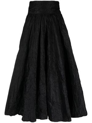 Daniela Gregis crinkled pleated silk midi skirt - Black