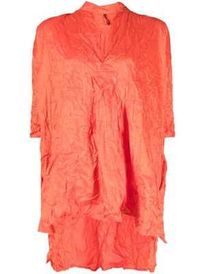 Daniela Gregis crinkled silk V-neck blouse - Orange