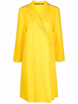 Daniela Gregis midi wrap coat - Yellow