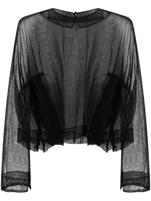 Daniela Gregis semi-sheer cotton blouse - Black
