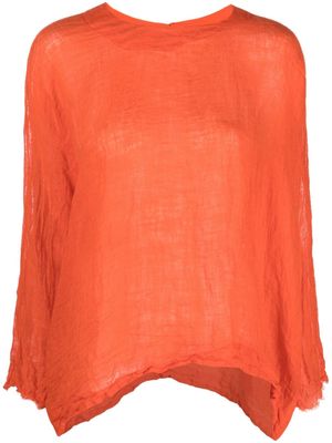 Daniela Gregis semi-sheer linen blouse - Orange