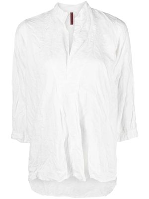Daniela Gregis V-neck crinkled cotton blouse - White