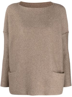 Daniela Gregis wide-neck knit jumper - Brown