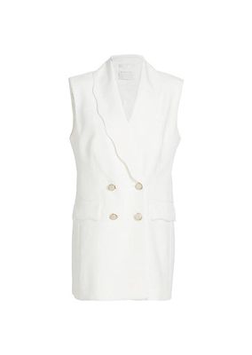 Daniela Scallop-Lapel Sleeveless Blazer