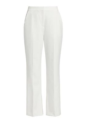 Daniela Scallop-Pocket Straight-Leg Pants