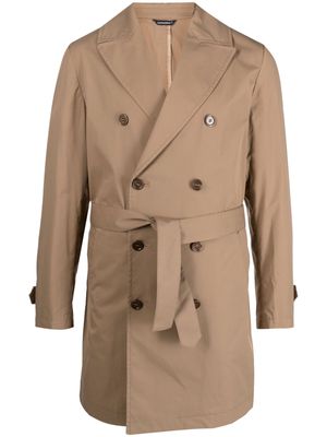 Daniele Alessandrini belted-waist double-breasted coat - Brown