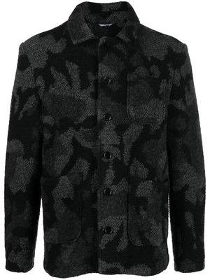Daniele Alessandrini camo-print collared jacket - Black