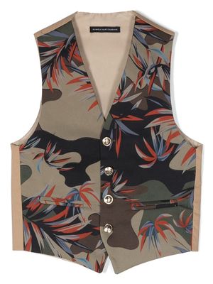 Daniele Alessandrini camouflage-print waitcoat - Green