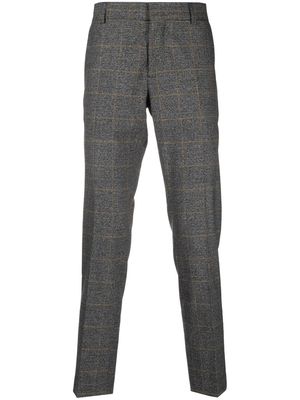 Daniele Alessandrini checked tapered-leg trousers - Grey