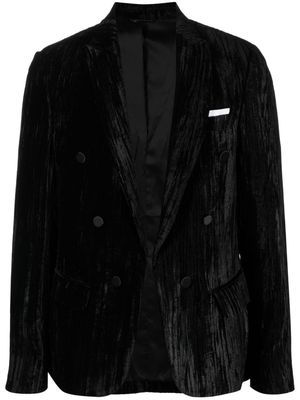 Daniele Alessandrini double-breasted velvet blazer - Black