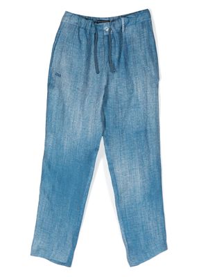Daniele Alessandrini elasticated linen trousers - Blue