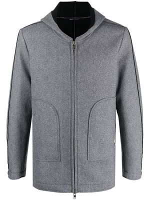 Daniele Alessandrini herringbone-pattern hooded jacket - Grey