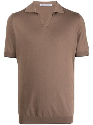 Daniele Alessandrini knitted polo shirt - Brown