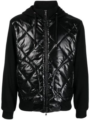 Daniele Alessandrini panelled diamond-quilted jacket - Black
