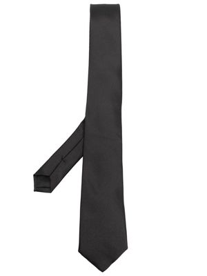 Daniele Alessandrini pointed-tip silk tie - Black