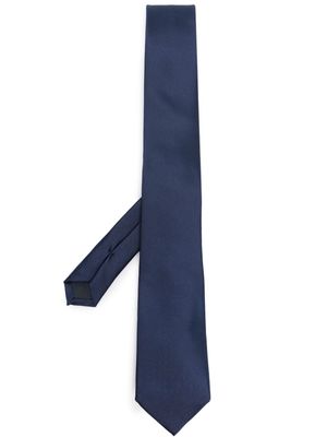 Daniele Alessandrini pointed-tip silk tie - Blue