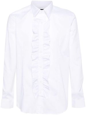 Daniele Alessandrini ruffle-detail cotton shirt - White