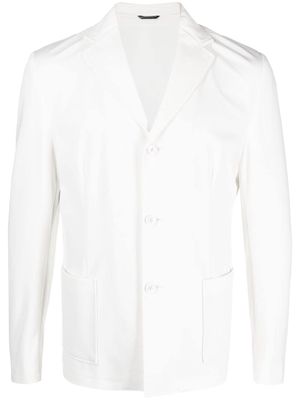 Daniele Alessandrini single-breasted cotton-blend blazer - White