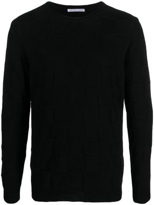Daniele Alessandrini square-pattern crew-neck jumper - Black