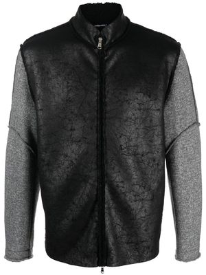DANIELE ALESSANDRINI zip-up panelled jacket - Black
