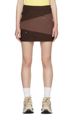 Daniëlle Cathari Brown Cotton Mini Skirt