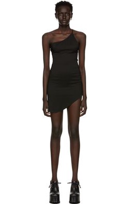 Danielle Guizio Black Asymmetrical Voxel Dress