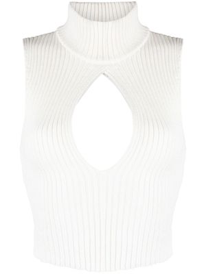 Danielle Guizio cutout rib-knit top - White