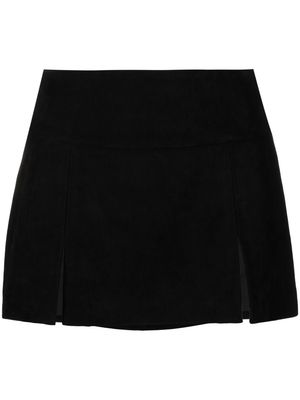 Danielle Guizio double-slit suede miniskirt - Black