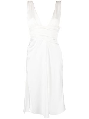 Danielle Guizio high-slit wrap dress - White