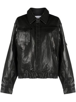 Danielle Guizio leather bomber jacket - Black