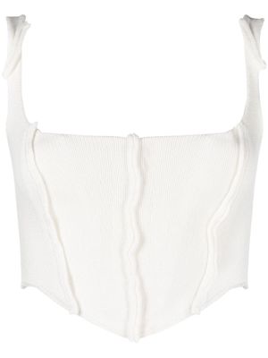Danielle Guizio seam-detail cropped corset top - White