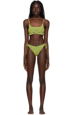 Danielle Guizio SSENSE Exclusive Green Bikini