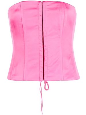 Danielle Guizio strapless corset top - Pink
