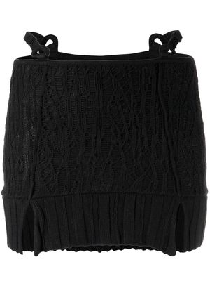 Danielle Guizio strappy knit skirt - Black