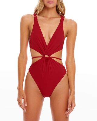 Danielle Plunge Cutout One-Piece Swimsuit