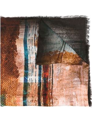 D'aniello Elba abstract-print scarf - Blue