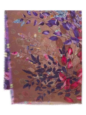 D'aniello Elba floral-print scarf - Purple