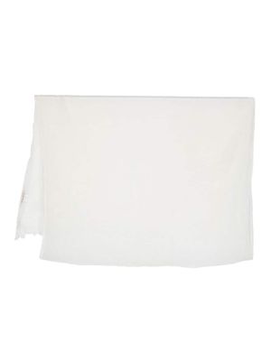 D'aniello Levante crinkled-effect cashmere scarf - White