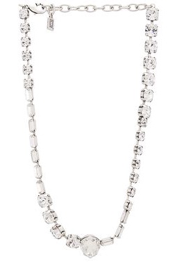 DANNIJO Georgia Necklace in Metallic Silver.
