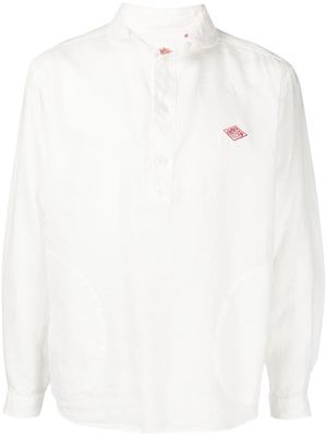 Danton curved collar cotton shirt - White