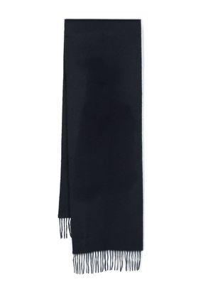 Danton fringed wool-blend scarf - Blue