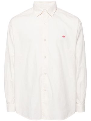 Danton logo-appliqué cotton shirt - Neutrals