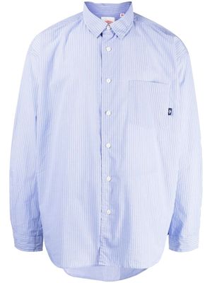 Danton striped long-sleeved shirt - Blue