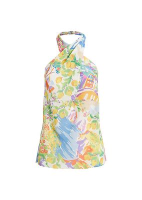 Darby Printed Linen Voile Top