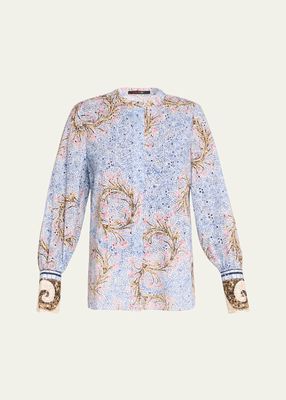 Darcie Floral-Print Cotton Blouse