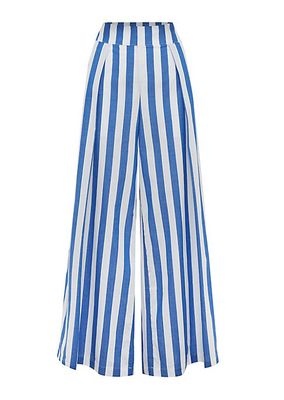 Darcy Striped Cotton Voile Palazzo Pants