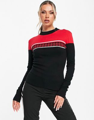 Dare 2b Fate color block sweater in red/black