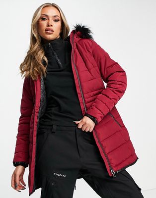 Dare 2b Striking longline ski jacket burgundy-Red