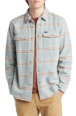 DARK SEAS Coffman Stripe Cotton Button-Up Shirt in Smoke