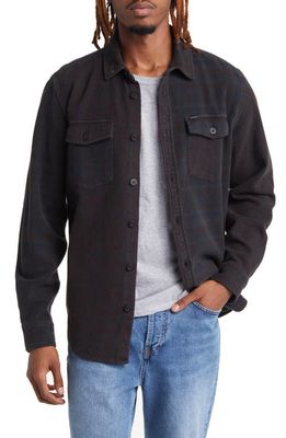 DARK SEAS Lester Cotton Flannel Shirt in Charcoal
